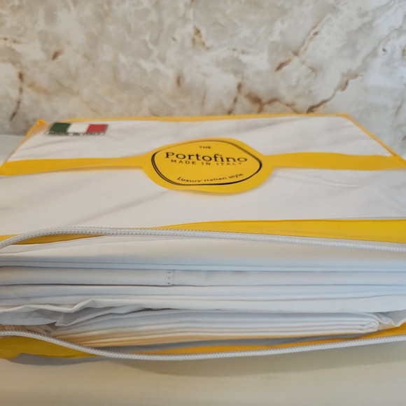 Portofino Luxury Italian King Sheet Set White Cotton - Picture 9 of 12